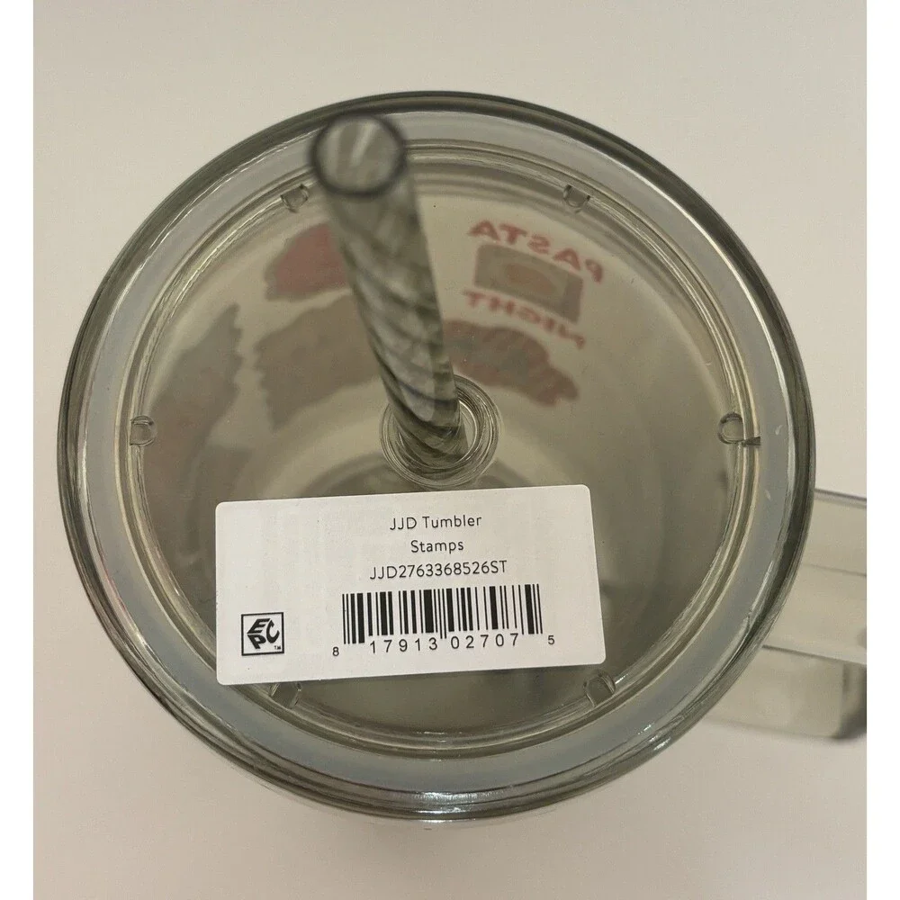 Just Feed Me Jessie James Decker 30 oz Tumbler with Handle Straw Stamps Design